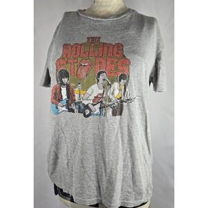 The Rolling Stones Band T‎ Shirt Gray Graphic Tee Music Rock Concert Medium
